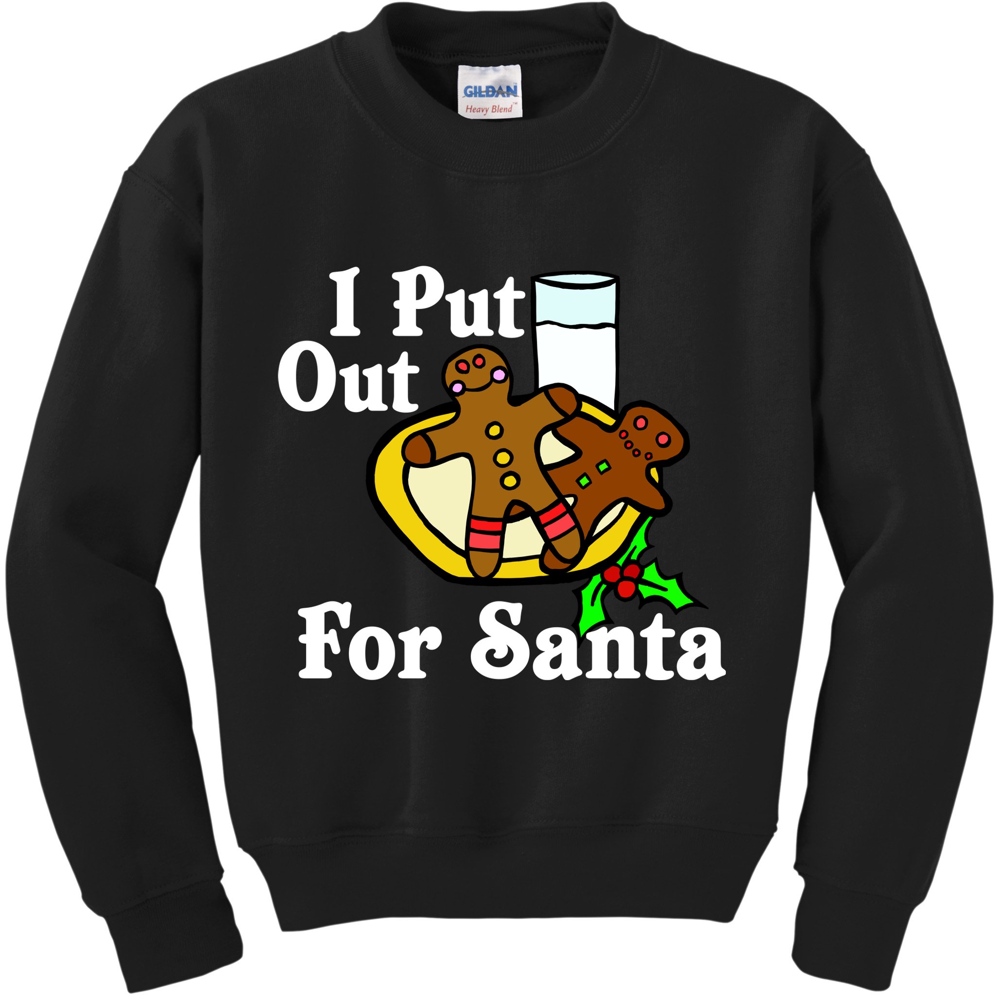 I Put Out For Santa Cookies and Milk Kids Sweatshirt