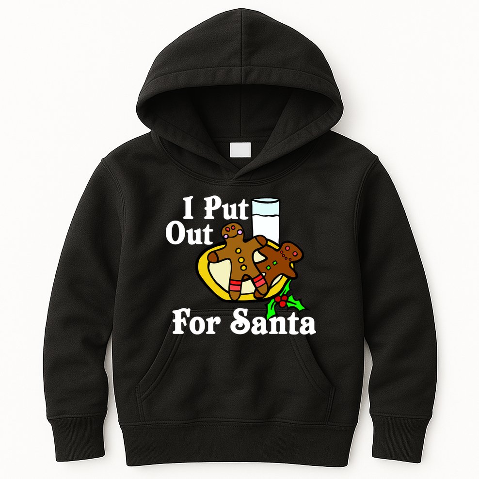I Put Out For Santa Cookies and Milk Kids Hoodie