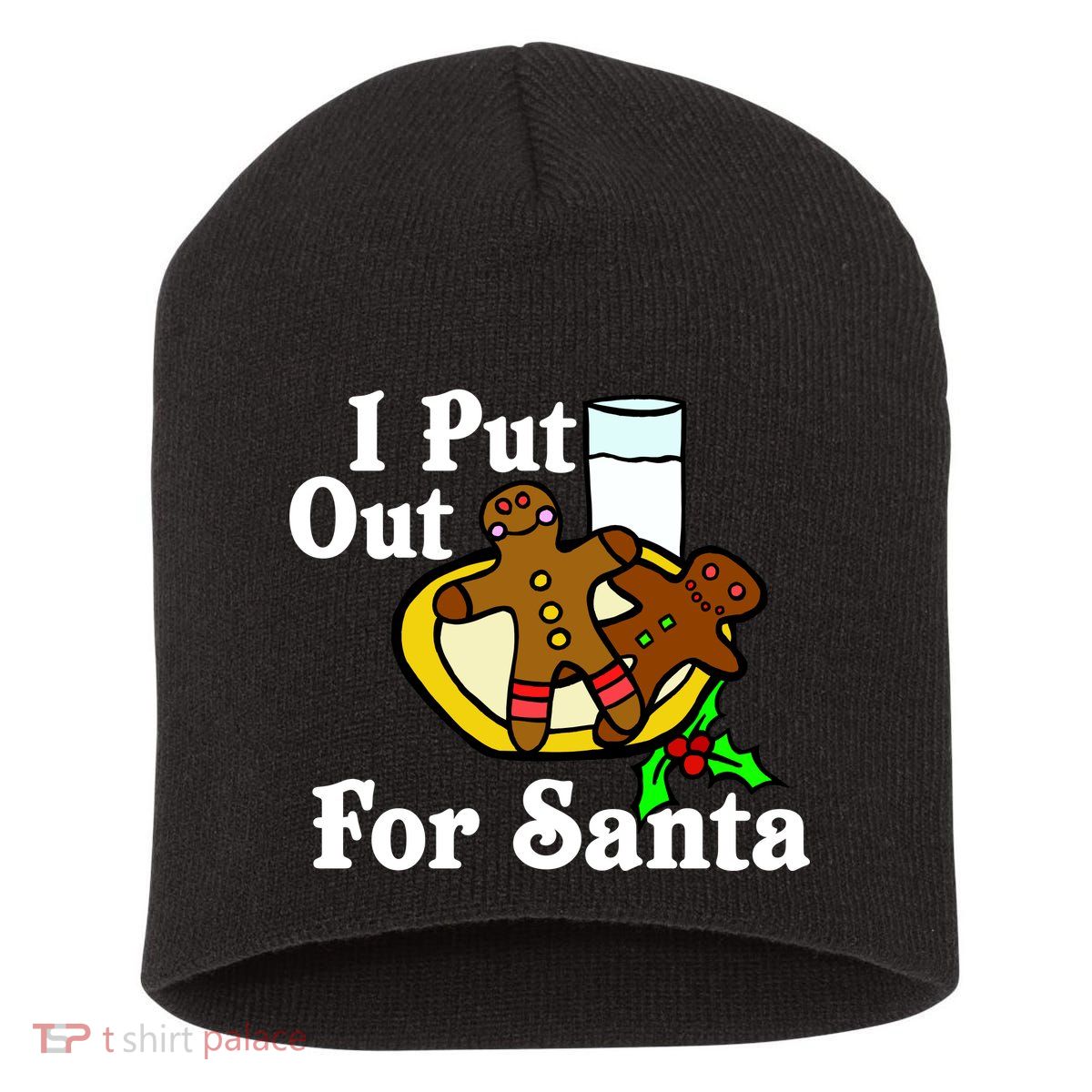 I Put Out For Santa Cookies and Milk Short Acrylic Beanie