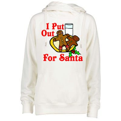 I Put Out For Santa Cookies and Milk Womens Funnel Neck Pullover Hood