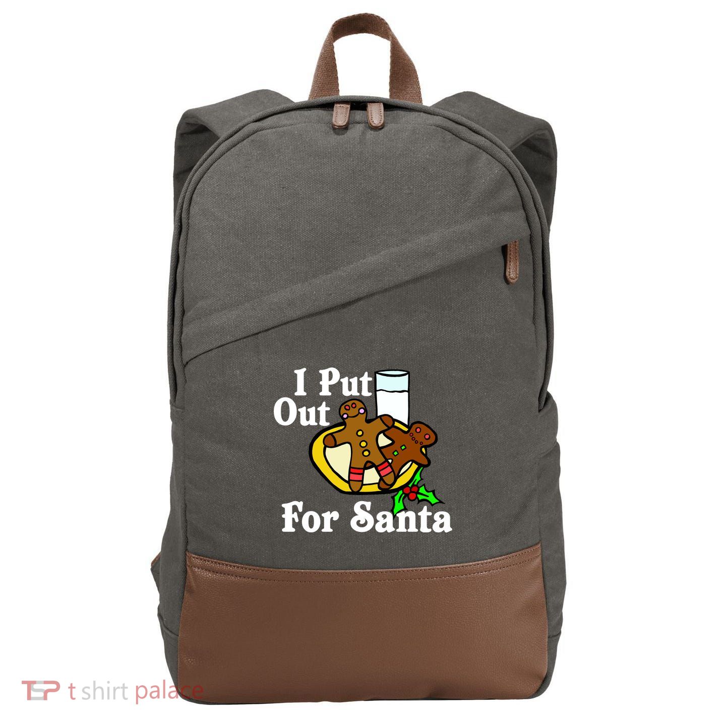 I Put Out For Santa Cookies and Milk Cotton Canvas Backpack