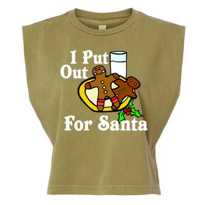 I Put Out For Santa Cookies and Milk Garment-Dyed Women's Muscle Tee