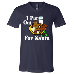 I Put Out For Santa Cookies and Milk V-Neck T-Shirt