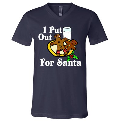 I Put Out For Santa Cookies and Milk V-Neck T-Shirt