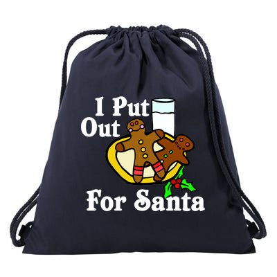 I Put Out For Santa Cookies and Milk Drawstring Bag