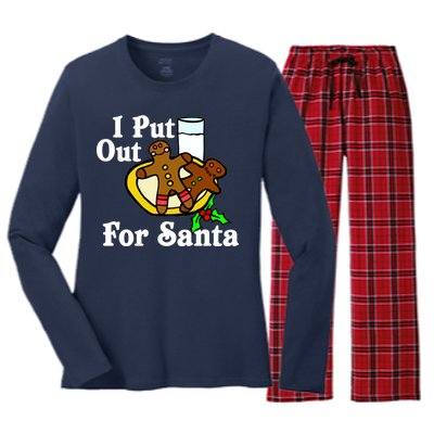 I Put Out For Santa Cookies and Milk Women's Long Sleeve Flannel Pajama Set 