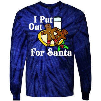 I Put Out For Santa Cookies and Milk Tie-Dye Long Sleeve Shirt