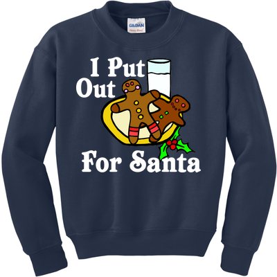 I Put Out For Santa Cookies and Milk Kids Sweatshirt