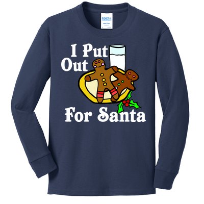 I Put Out For Santa Cookies and Milk Kids Long Sleeve Shirt