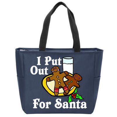 I Put Out For Santa Cookies and Milk Zip Tote Bag