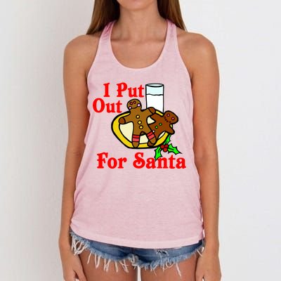 I Put Out For Santa Cookies and Milk Women's Knotted Racerback Tank