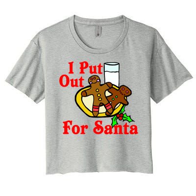 I Put Out For Santa Cookies and Milk Women's Crop Top Tee