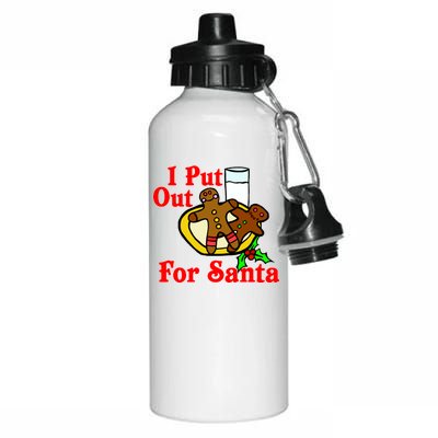 I Put Out For Santa Cookies and Milk Aluminum Water Bottle