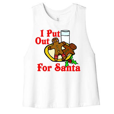 I Put Out For Santa Cookies and Milk Women's Racerback Cropped Tank