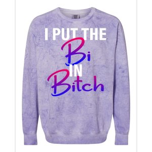 I Put The Bi In Bitch Funny Bisexual Pride Colorblast Crewneck Sweatshirt