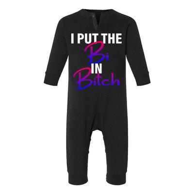 I Put The Bi In Bitch Funny Bisexual Pride Infant Fleece One Piece