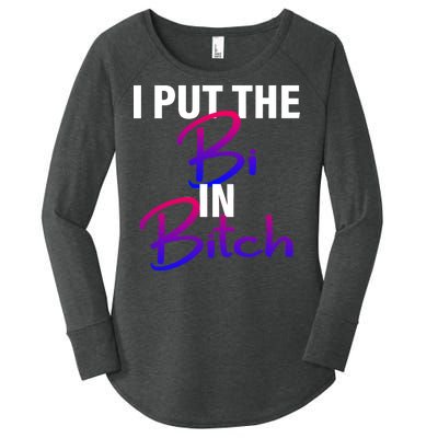 I Put The Bi In Bitch Funny Bisexual Pride Women's Perfect Tri Tunic Long Sleeve Shirt