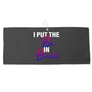 I Put The Bi In Bitch Funny Bisexual Pride Large Microfiber Waffle Golf Towel