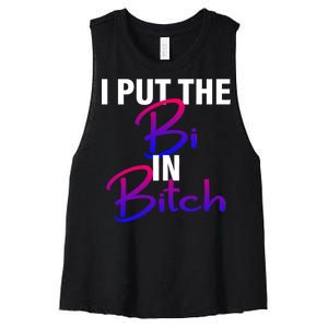 I Put The Bi In Bitch Funny Bisexual Pride Women's Racerback Cropped Tank