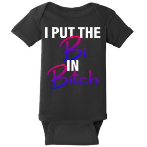 I Put The Bi In Bitch Funny Bisexual Pride Baby Bodysuit