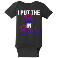 I Put The Bi In Bitch Funny Bisexual Pride Baby Bodysuit