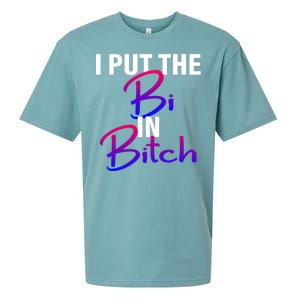 I Put The Bi In Bitch Funny Bisexual Pride Sueded Cloud Jersey T-Shirt