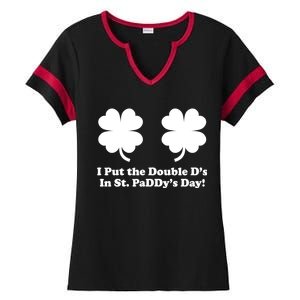 I Put the Double D's In St. PaDDy's Day Funny St. Patrick's Day Ladies Halftime Notch Neck Tee