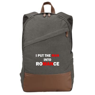 I Put The Man Into Romance Cotton Canvas Backpack
