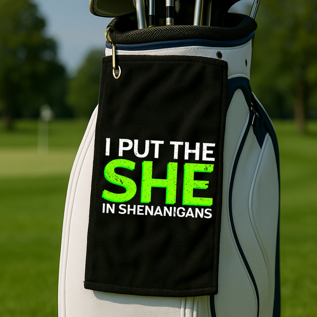 I Put The She In Shenanigans Golf Towel