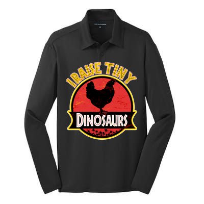 I Raise Tiny Dinosaurs Silk Touch Performance Long Sleeve Polo