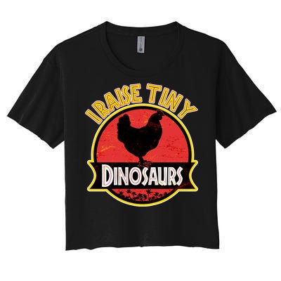 I Raise Tiny Dinosaurs Women's Crop Top Tee