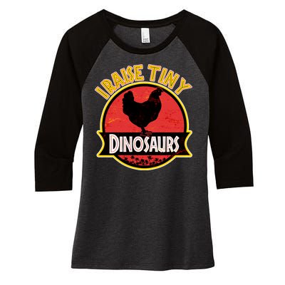 I Raise Tiny Dinosaurs Women's Tri-Blend 3/4-Sleeve Raglan Shirt