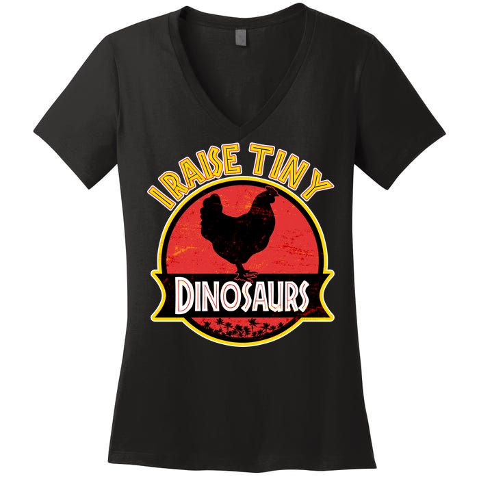 I Raise Tiny Dinosaurs Women's V-Neck T-Shirt