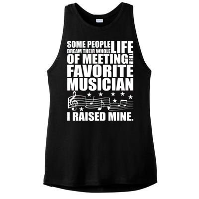 I Raised Mine Favorite Musician Ladies PosiCharge Tri-Blend Wicking Tank