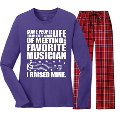 I Raised Mine Favorite Musician Women's Long Sleeve Flannel Pajama Set 