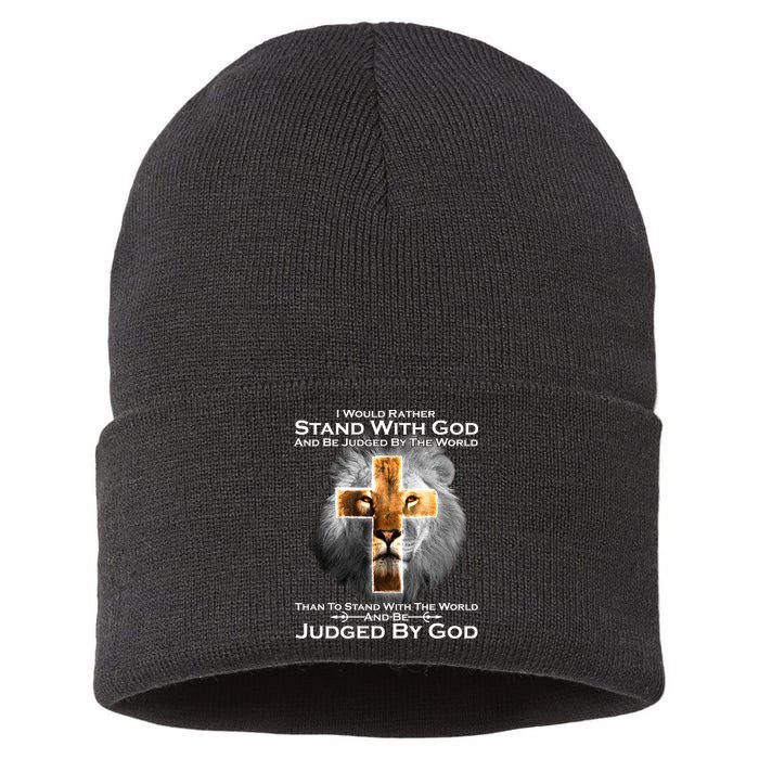 I Rather Stand With God And Be Judge By The World Sustainable Knit Beanie