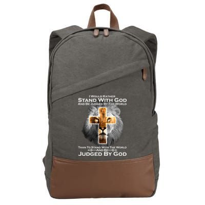 I Rather Stand With God And Be Judge By The World Cotton Canvas Backpack
