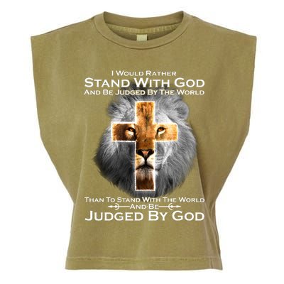 I Rather Stand With God And Be Judge By The World Garment-Dyed Women's Muscle Tee