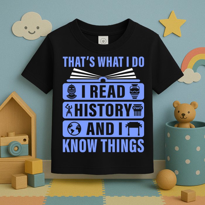 I Read History And I Know Things Funny Toddler T-Shirt