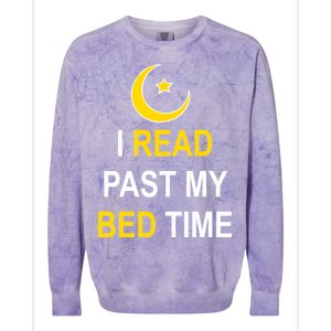 I Read Past My Bedtime Colorblast Crewneck Sweatshirt