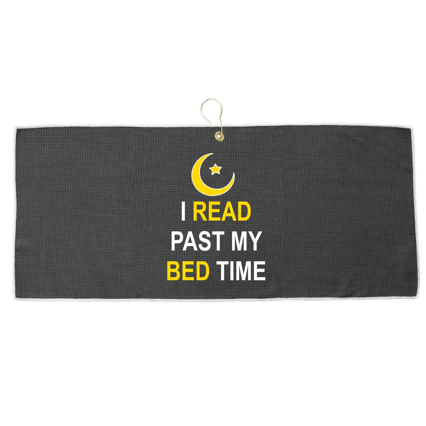 I Read Past My Bedtime Large Microfiber Waffle Golf Towel
