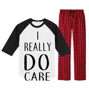 I Really Do Care Raglan Sleeve Pajama Set