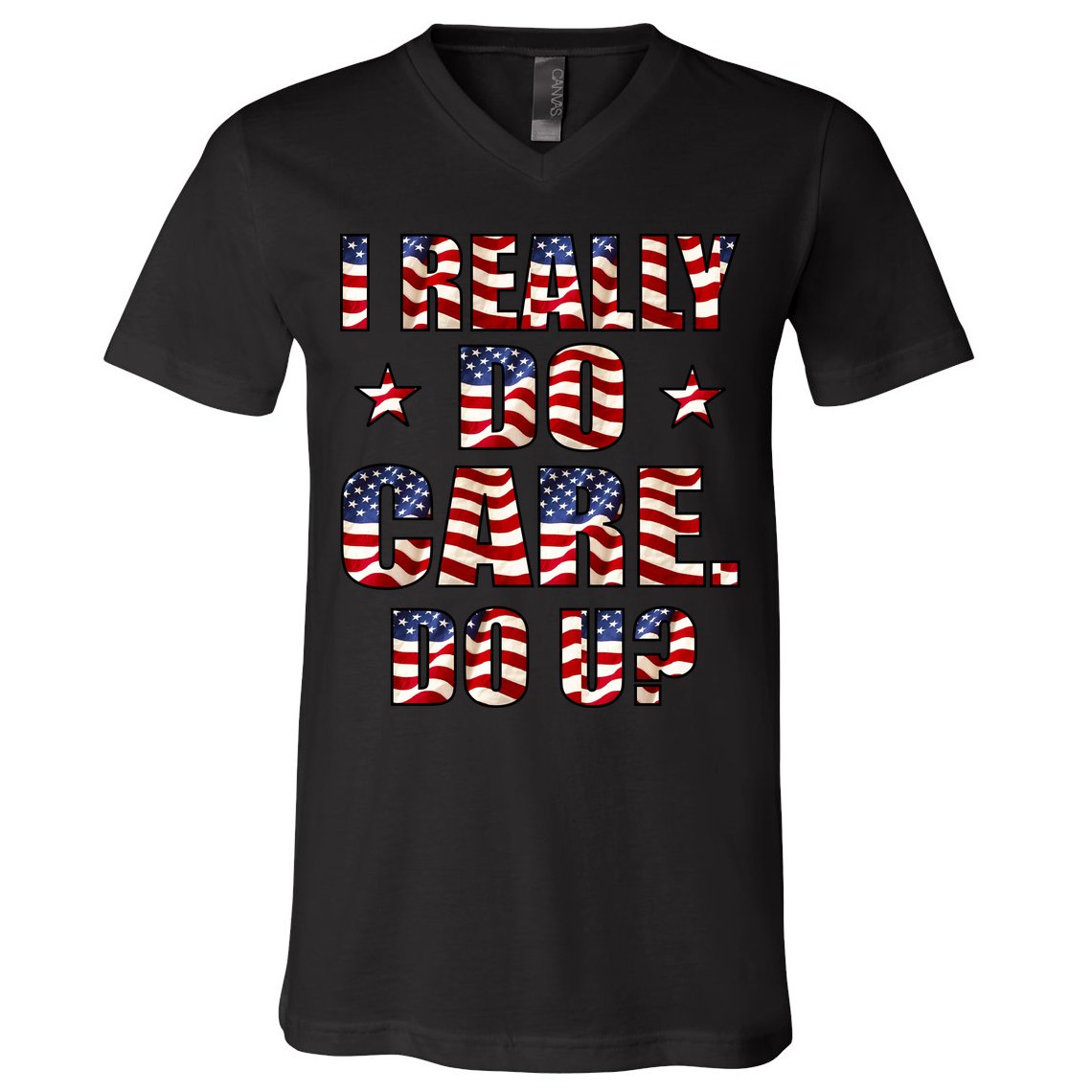 I Really Do Care Do U? USA V-Neck T-Shirt