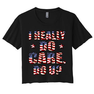 I Really Do Care Do U? USA Crop Top