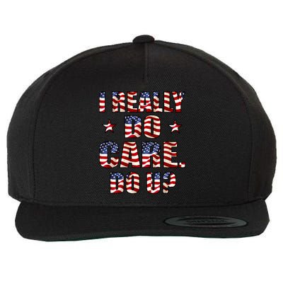 I Really Do Care Do U? USA Wool Snapback Cap