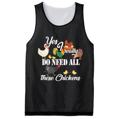 I Really Do Need All These Chickens Mesh Reversible Basketball Jersey Tank