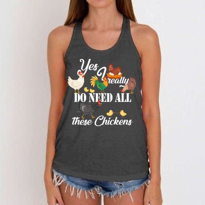 I Really Do Need All These Chickens Women's Knotted Racerback Tank