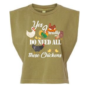 I Really Do Need All These Chickens Garment-Dyed Women's Muscle Tee