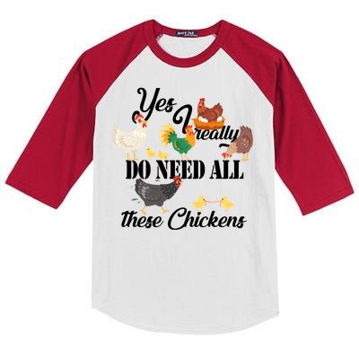 I Really Do Need All These Chickens Kids Colorblock Raglan Jersey