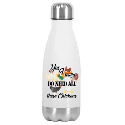 I Really Do Need All These Chickens Stainless Steel Insulated Water Bottle